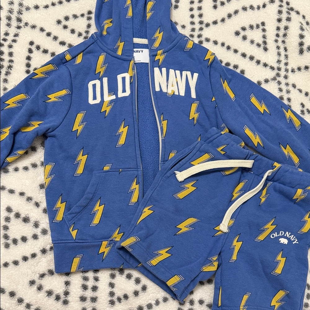 Old Navy Blue Set with Yellow Lightning Bolts